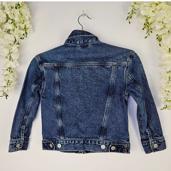 Gap Kids Denim Jacket Blue Jean Trucker Style Spring 2024 Classic Button Small 6 - Picture 2 of 12